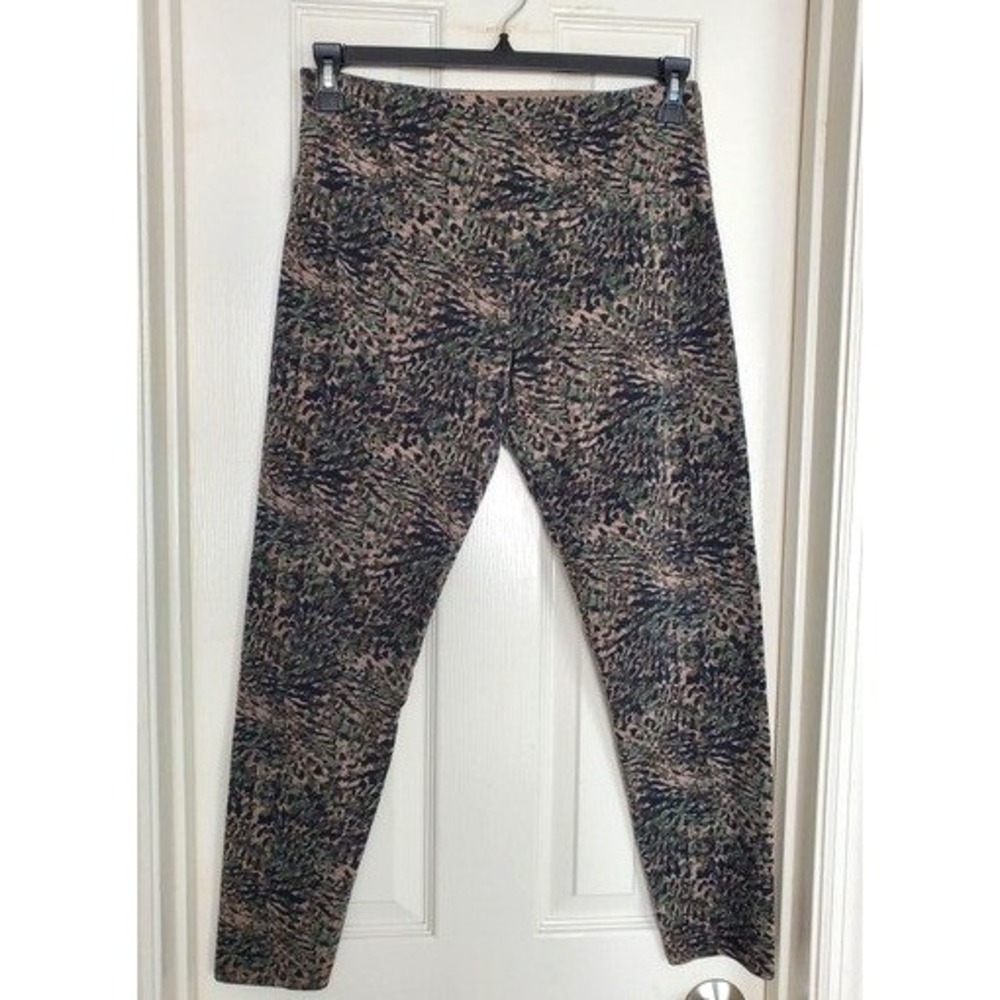 Intro Leggings Green Camo Tummy Control Athletic Yoga Pants Medium